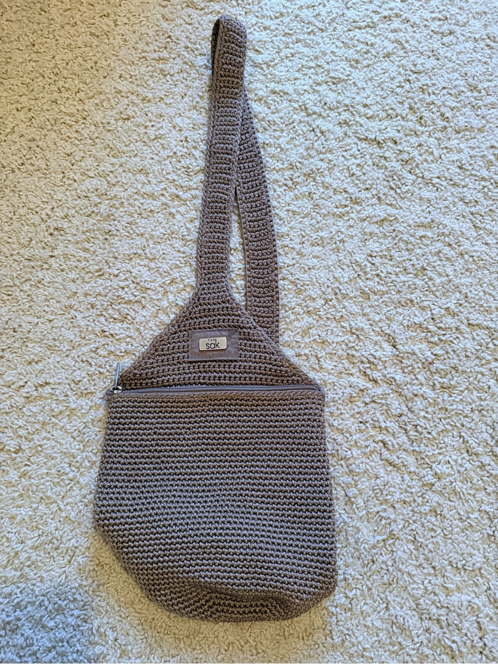 The Sak Brown Crocheted Crossbody Shoulder Bag